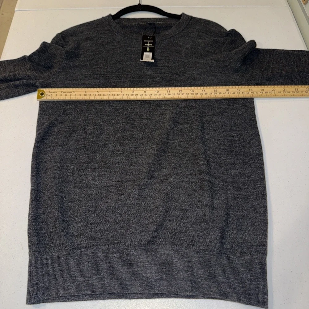 Banana Republic Mens S Cotton Textured Knit Crewneck Sweater Gray  Black New NWT